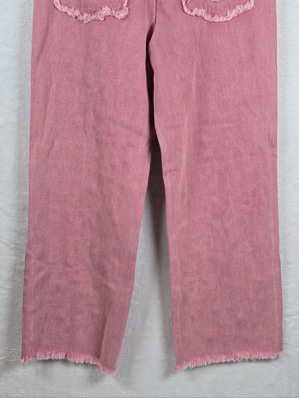 POL Pink Pearl Embellished Jeans Women's Sz.S Frayed Raw Edges Cottagecore Artsy - Picture 7 of 16